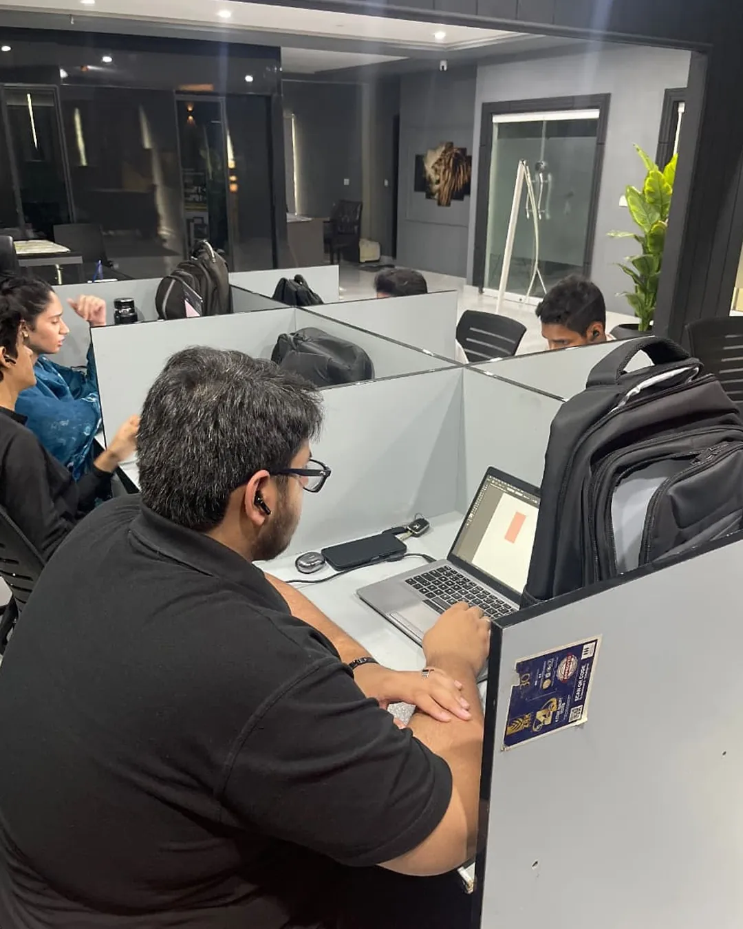 Design students working together at Creative Fox Studio Lahore
