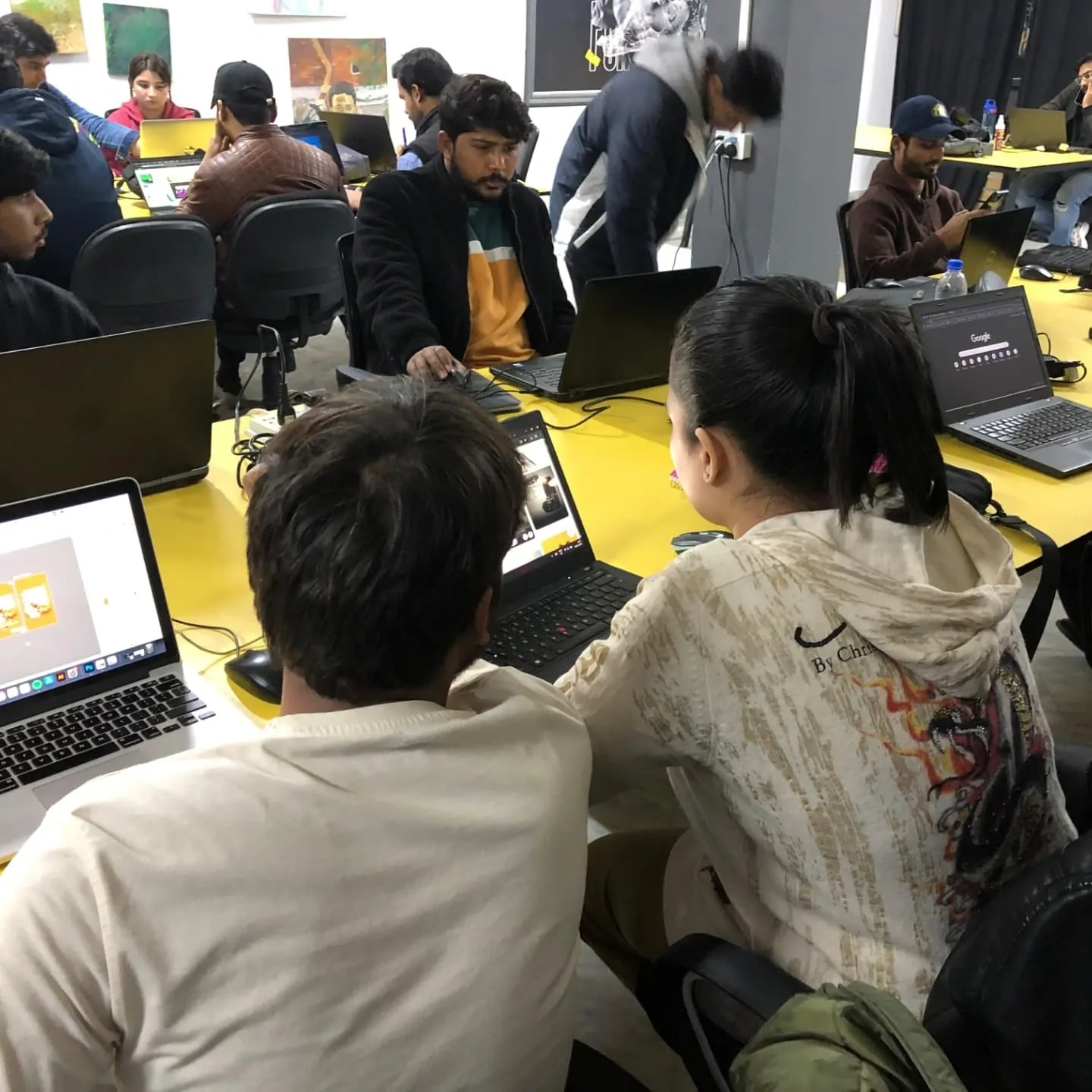 Practical design class at Creative Fox Studio Lahore
