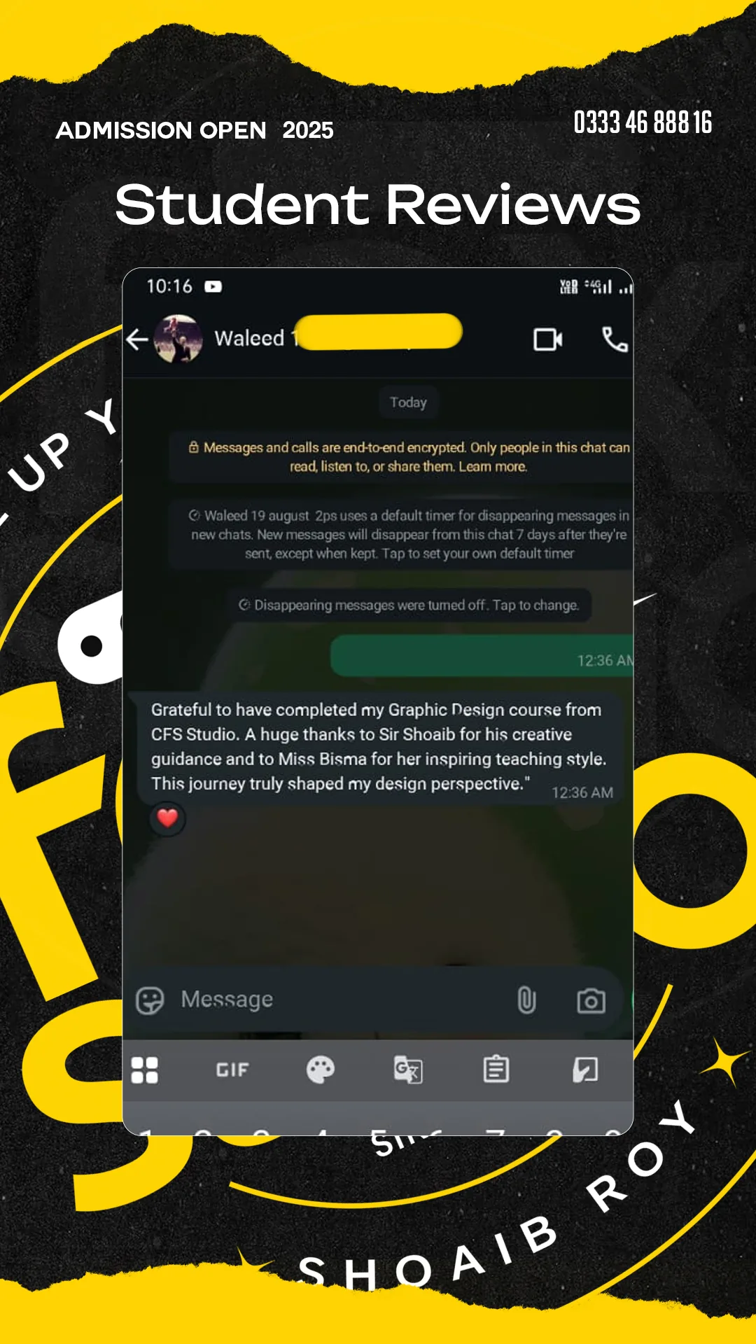 Creative Fox Studio student feedback about mentor guidance